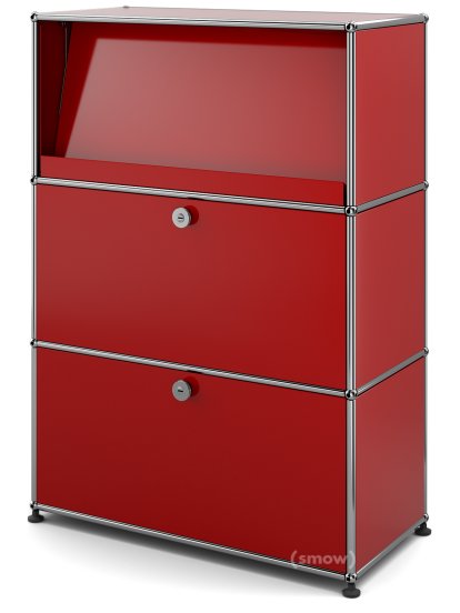 USM Haller Highboard M with Angled Shelf, USM ruby red