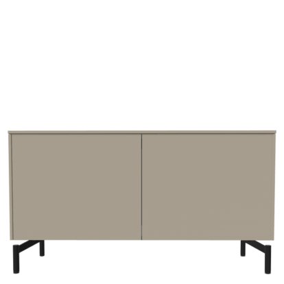 Aventa Sideboard with Doors, 120 cm, 2 Height grids, Melamine stone grey, Metal feed
