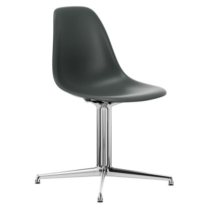 Eames Plastic Side Chair DSL, Granite grey, Without upholstery, Without upholstery, Aluminium polished