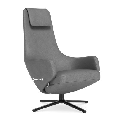 Repos Lounge Chair, Chair Repos, Fabric Dumet sierra grey melange, 45 cm, Basic dark