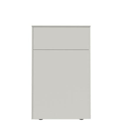Aventa Sideboard with Door and Drawer, 60 cm, 4 Height grids, Melamine white, Plastic glide