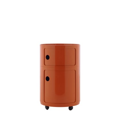 Componibili Container Big, 2 Compartments, Orange, With castors