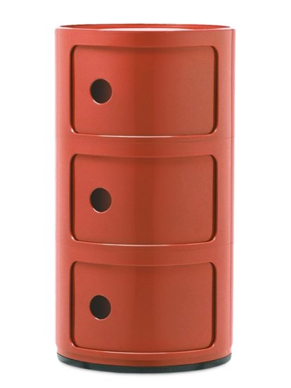 Componibili Container Round - 3 Compartments, Orange