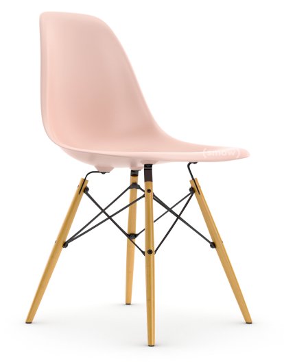 Eames Plastic Side Chair RE DSW, Pale rose, Without upholstery, Without upholstery, Standard version - 43 cm, Yellowish maple