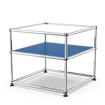 USM Haller side table Type 2, Glass, Gentian blue RAL 5010