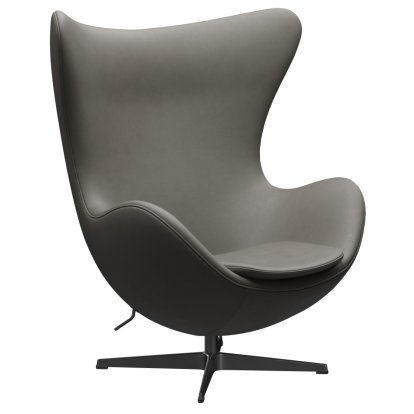 Egg Chair, Leather Essential, Lava, Black, Without footstool