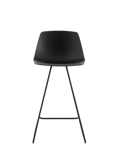 Miunn Stool S104, H 65 cm, Black stained oak / black powder coated