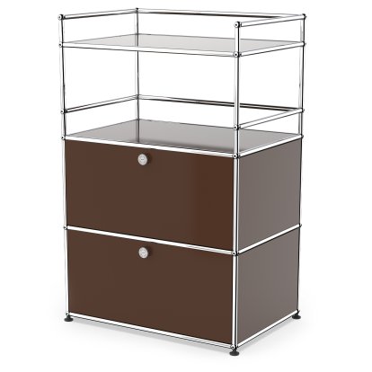 USM Haller Bar Highboard, USM brown, With 2 drop-down doors