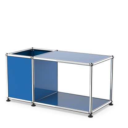 USM Haller side table with storage, Gentian blue RAL 5010, 35 cm
