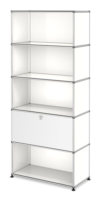 USM Haller Storage Unit M, Customisable, Pure white RAL 9010, Open, Open, With drop-down door, Open