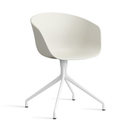 About A Chair AAC 20 Swivel Chair, Melange cream 2.0, White powder coated aluminium