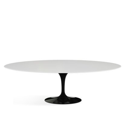 Saarinen Oval Dining Table, L 244 cm x W 137 cm, Black, Laminate white