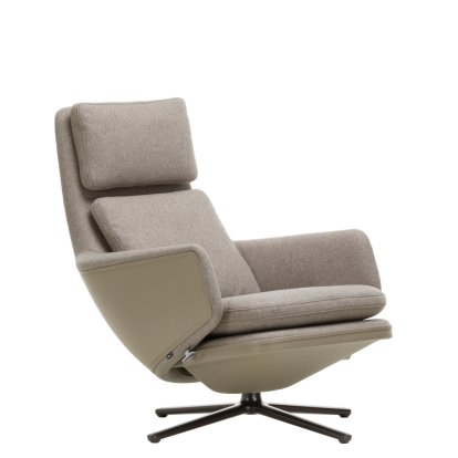 Grand Relax Lounge Chair, Without Ottoman, Cosy fabric, fossil / Leather Forte, sand, Basic dark, 41,5 cm