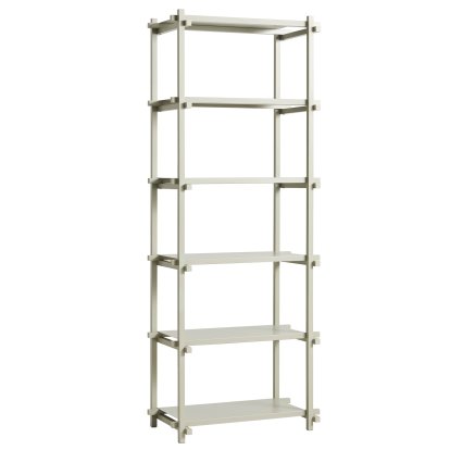 Woody Shelf, H 196,5 cm x W 75,5 cm, Smokey grey / smokey grey