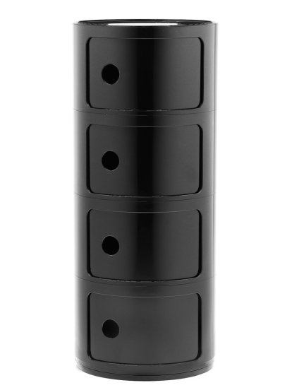 Componibili Round - 4 Compartments, Black