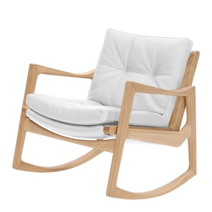 Euvira Rocking Chair Soft, Oak, Classic leather white
