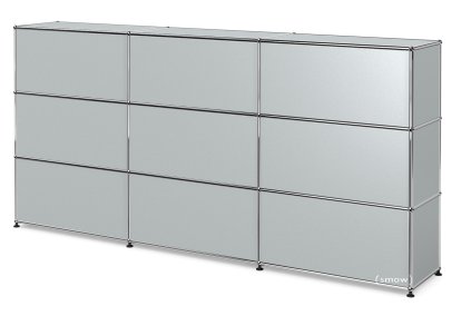 USM Haller Counter Type 1, USM matte silver, 225 cm (3 elements), 35 cm