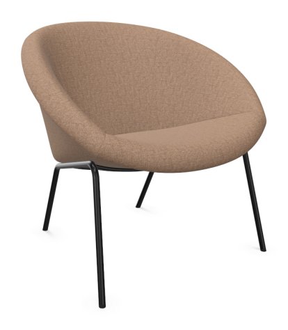 369 Chair, Fabric Gaia quartz, Matt black powder-coated