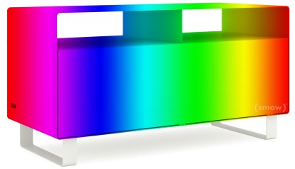 TV Lowboard R 108, RAL Classic Bicolour, Sledge base lacquered in same colour as unit exterior