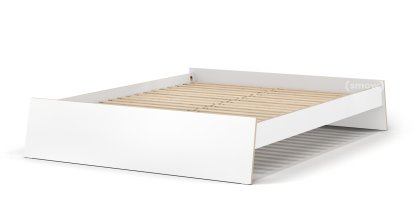 Stockholm Bed, 160 x 200 cm, White, Without headboard, With slatted frame