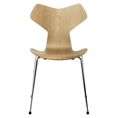 Grand Prix 3130 Chair, Clear varnished wood, Natural oak, Chrome