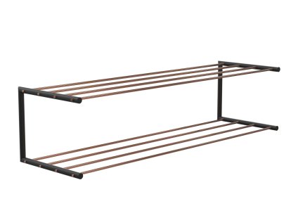 Nova Shoe Rack, W 101,9 x D 30 cm , Polished copper / matt black
