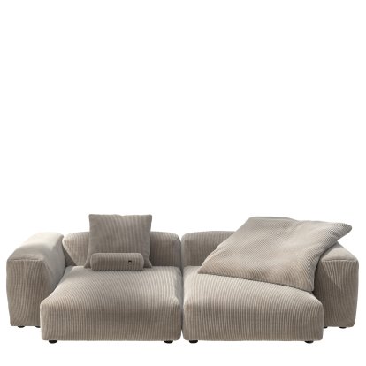 Vetsak Sofa Set 2, XL, Cord velours - Platinum, With cushions