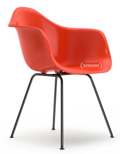Eames Plastic Armchair RE DAX, Red (poppy red), Without upholstery, Without upholstery, Standard version - 43 cm, Coated basic dark