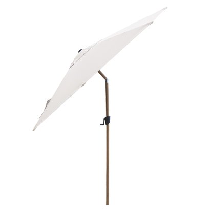 Sunshade Parasol, Wood look - Dusty white