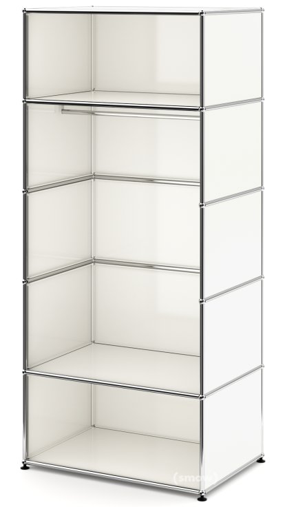 USM Haller Clothes Rack M with Rail, Model 2, Pure white RAL 9010