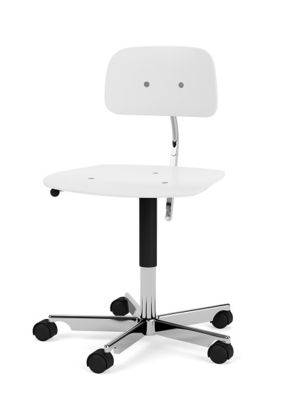 Kevi 2533 Swivel Chair, B / 48 - 61 cm, Snow, Polished aluminium