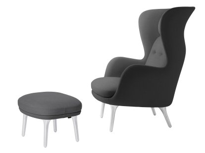 Ro Lounge Chair, Christianshavn 1172 - Grey Uni, With footstool