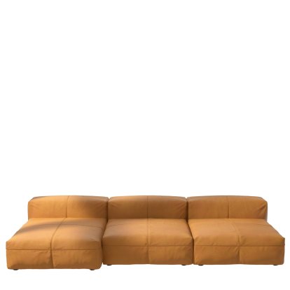 Vetsak Sofa Set 4, Leather - Brown, Without cushion