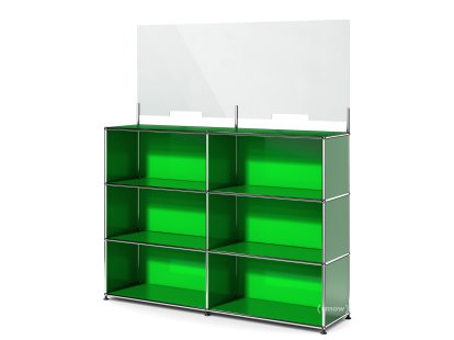 USM Haller Counter L with Security Screen, USM green