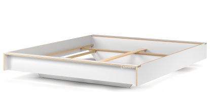 Flai Bed, 180 x 200, Without headboard, CPL white, Without slatted frame