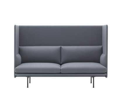Outline Highback Sofa, 2 Seater, Divina 154 - Slate blue