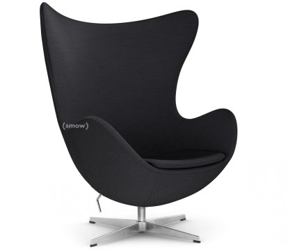 Egg Chair, Christianshavn, Christianshavn 1174 - Dark Grey , Satin polished aluminium, Without footstool