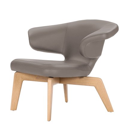 Munich Lounge Chair, Classic Leather grey, Oak