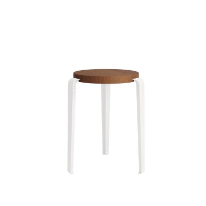 Lou Stool, Solid Wood, Tinted oak, Cloudy white