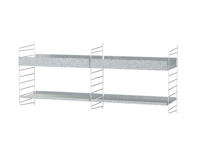 String Outdoor Wall Shelf, Version F (H 50 x W 116 x D 30 cm)