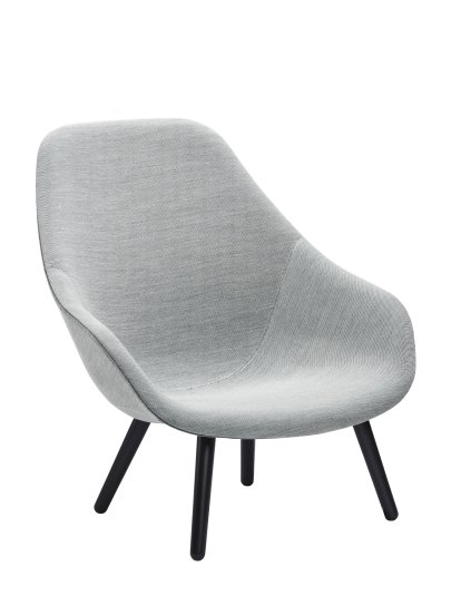 About A Lounge Chair High AAL 92, Steelcut Trio - light grey, Black lacquered oak, Without seat cushion
