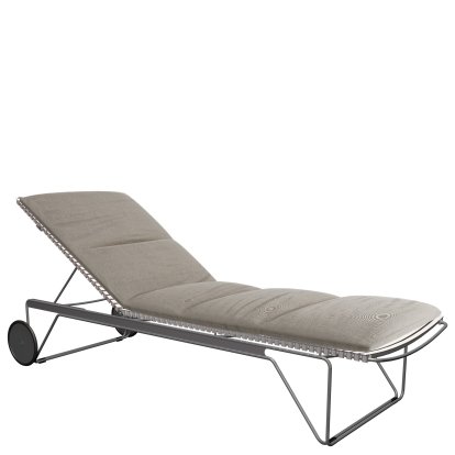 Click sun lounger, Muted White, With cushion - ash