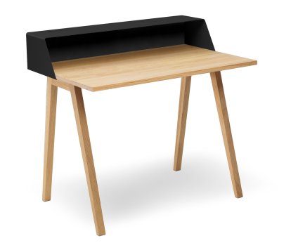 PS04 / PS05 Secretary, W 100 x D 63 cm (PS04), Deep black (RAL 9005), Oiled oak, Without power box