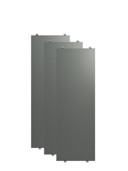 String System Shelves (Set of 3), 58 x 20 cm, Dark grey lacquered