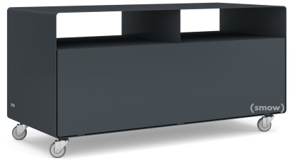 TV Lowboard R 108, Anthrazite grey (RAL 7016), Industrial castors