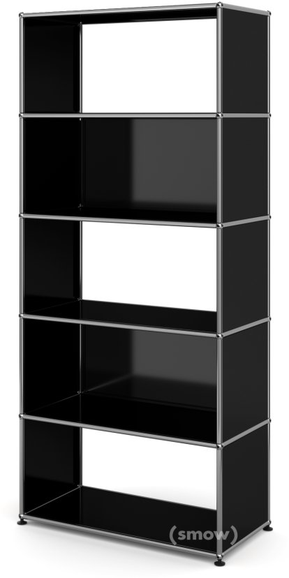 USM Haller Living Room Shelf M Type 1, 2 back panels, Graphite black RAL 9011