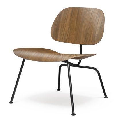 Plywood Group LCM / LCM Leather Chair, Walnut with black pigmentation, Powder-coated basic dark smooth