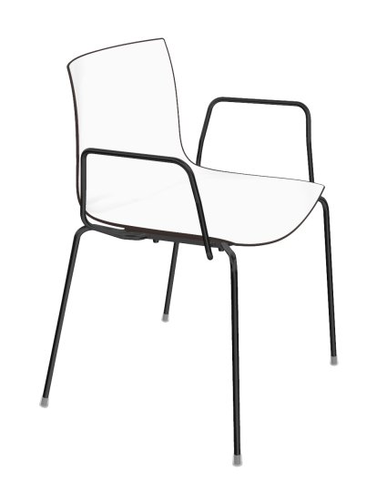 Catifa 46 Tube, Black, Bicoloured, Back anthracite, seat white, With armrests