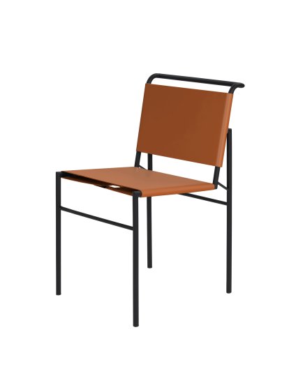 Roquebrune Chair, Cognac, Black powder coated