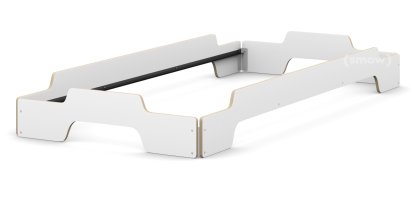Rolf Heide Stacking Bed, 90 x 200, White CPL, edges oiled and waxed, Without slatted frame